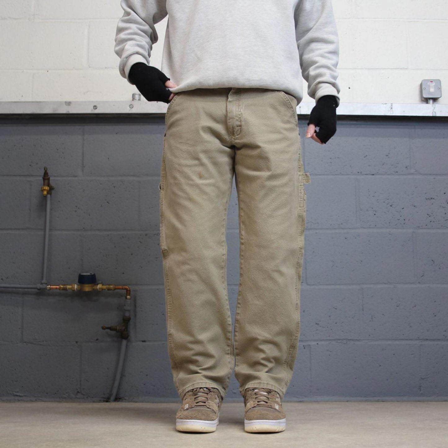 Wrangler carpenter jeans skater workwear W32L30 loose khaki denim cargo casual pants