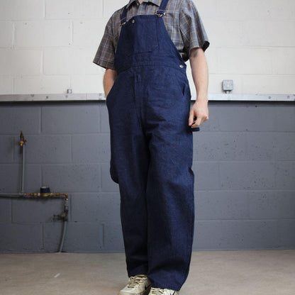 Vintage dungarees 00s denim overalls blue W36