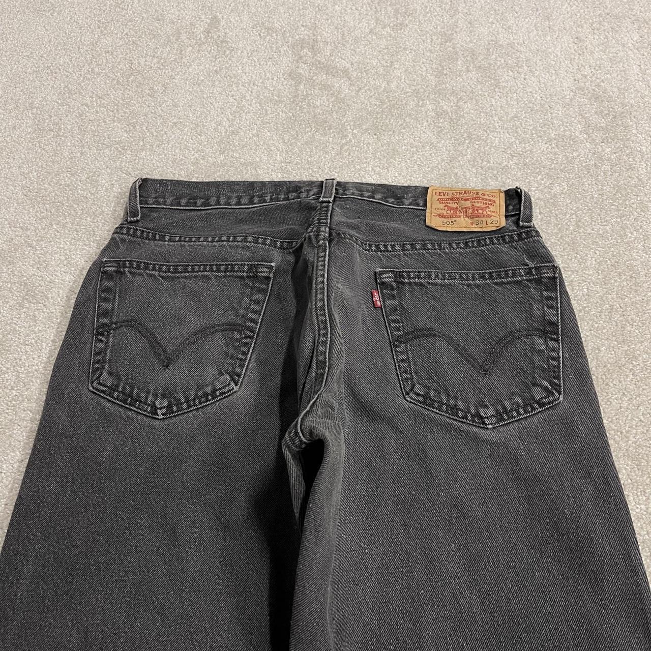 Levi's 505 straight fit jeans y2k black Regular straight leg denim pants red tab logo