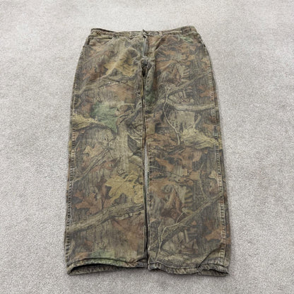 Wrangler realtree camo fleece lined jeans Y2K khaki camouflage pattern hunting utility trousers