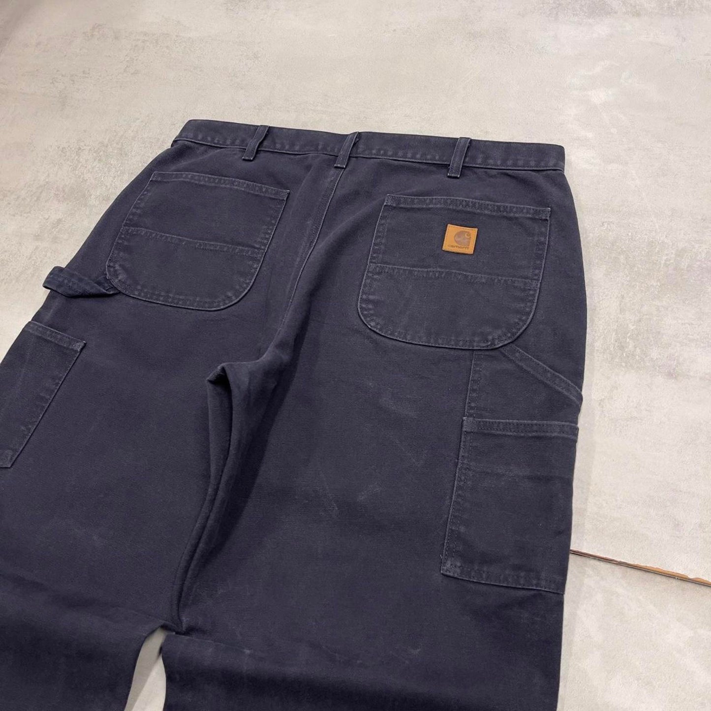 Baggy Carhartt carpenter jeans W36L32 navy loose 90s skater style canvas workwear cargos