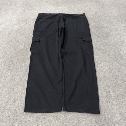 Baggy Wrangler cargo pants y2k black Loose leg 2000s style skater work pants