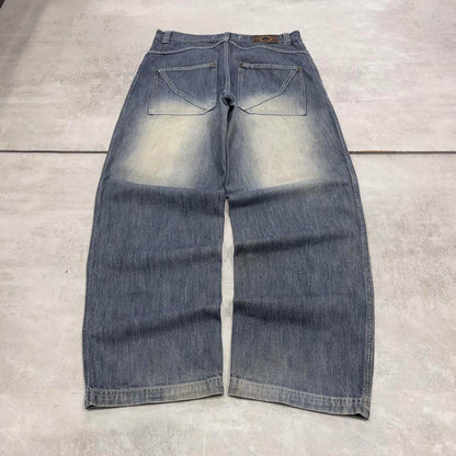 Baggy Tool jeans W34 L32 blue loose 90s thick denim wide leg y2k style skater jeans