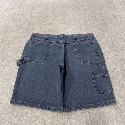 Wrangler denim carpenter shorts y2k blue W38 loose leg utility summer festival shorts
