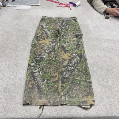 Mossy Oaky camo cargo pants faded green Loose floaty realtree hunting camouflage trousers