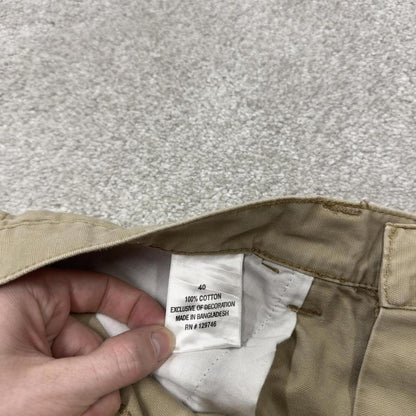 Baggy carpenter shorts canvas cargo tan Blue Mountain skater style surf jorts