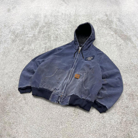 Vintage Carhartt jacket hooded active XL Men's blue technical canvas 90s style skater bomber