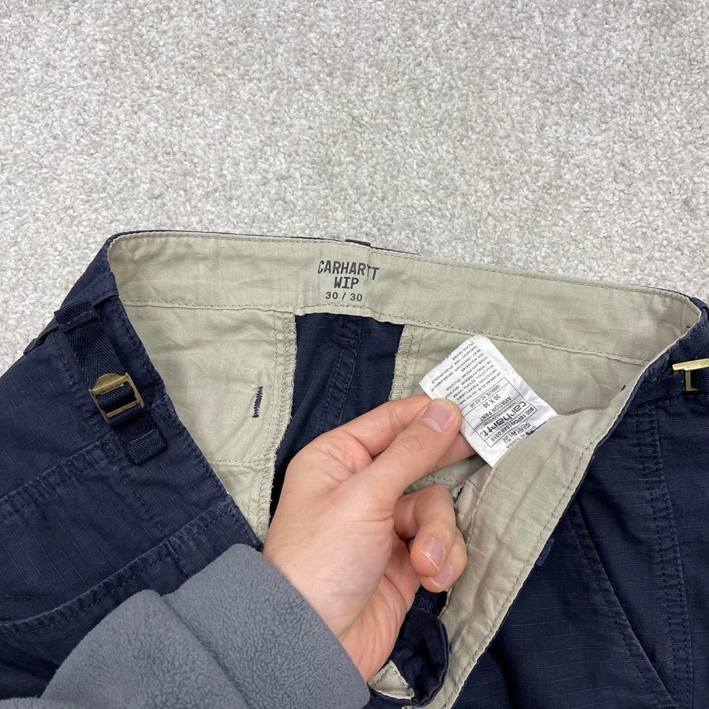 Carhartt WIP Aviation cargo pants W30L30 Mens navy relaxed 00s y2k style cargos trousers