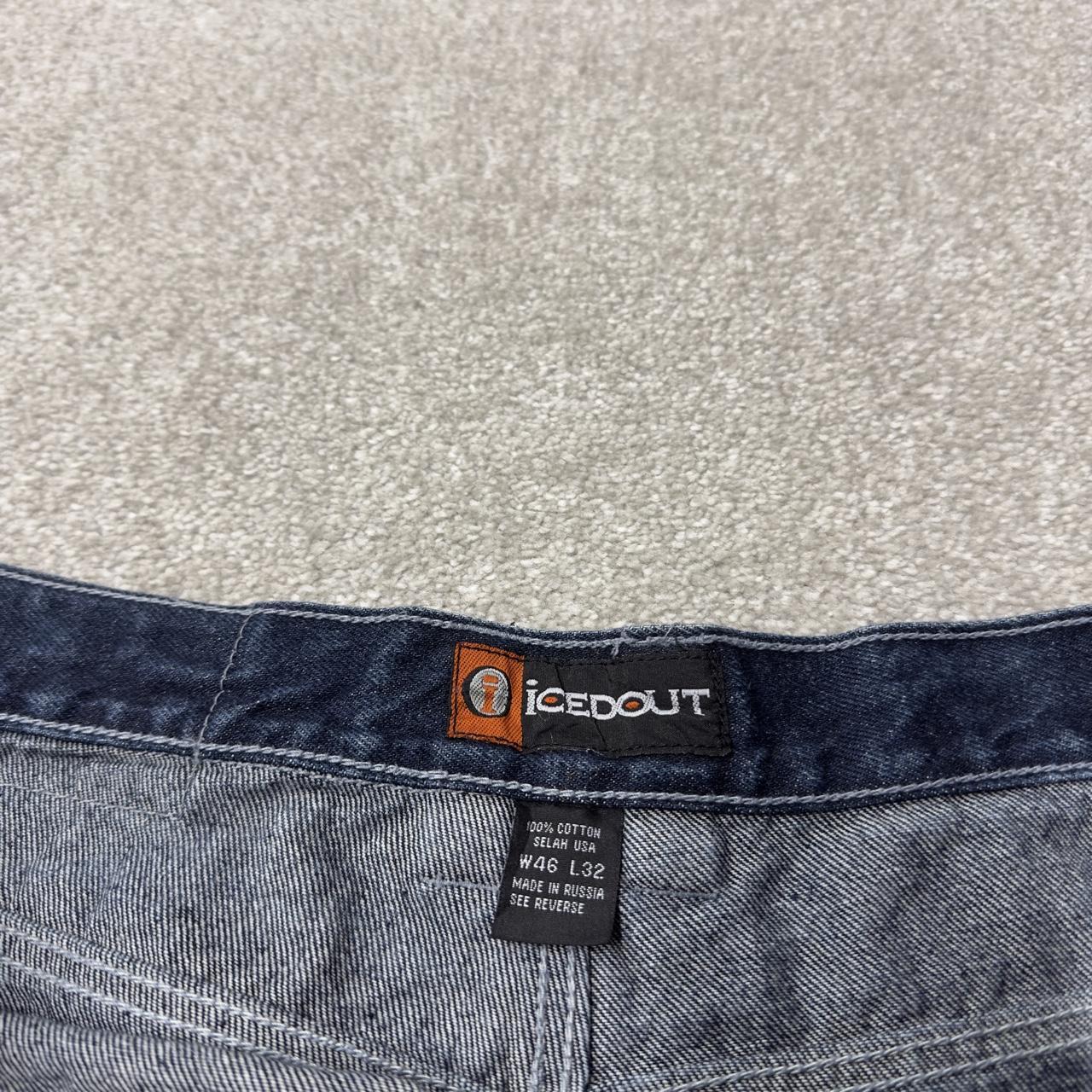 Y2K extra baggy carpenter jeans y2k W44L32 blue denimICEDOUT wide leg skater surf style cargos