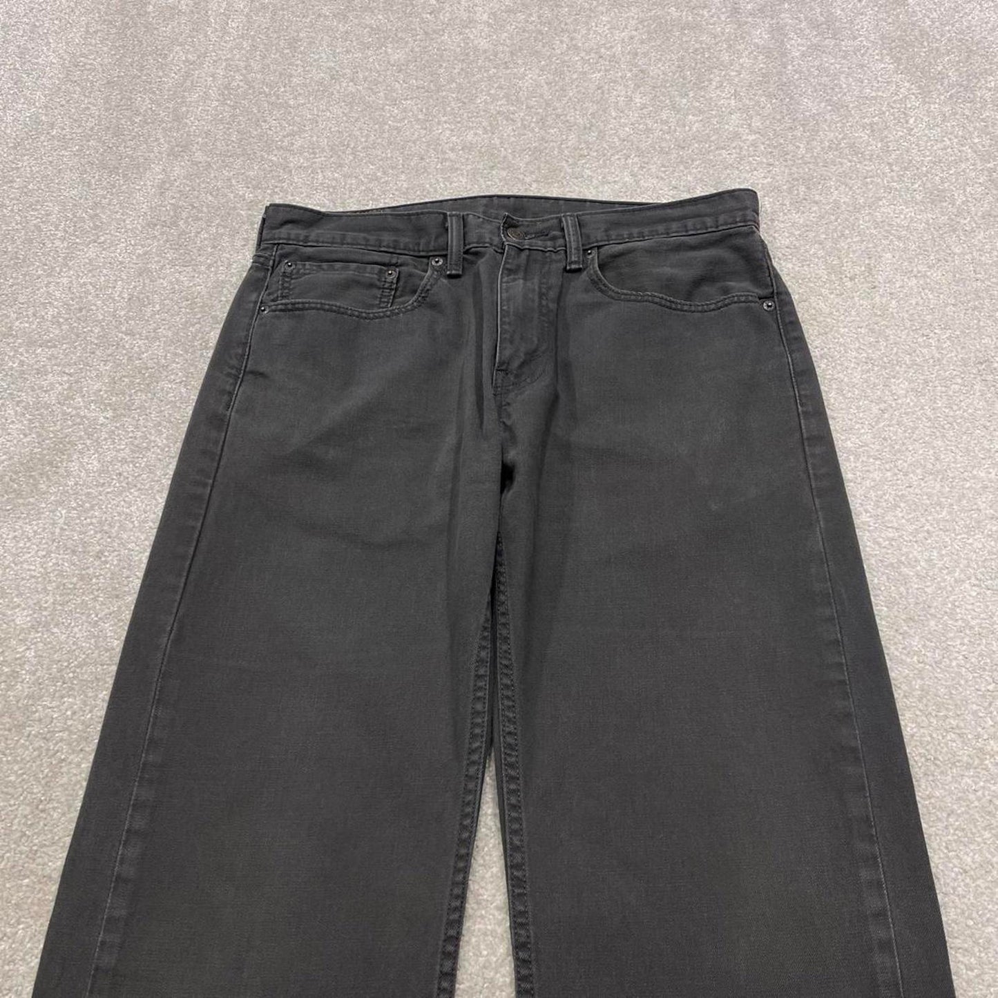 Y2K 00s Levi’s 505 jeans grey Straight leg denim pants red tab logo