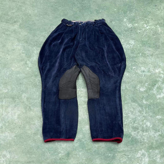Vintage corduroy pants riding breeches navy Euro-Star equestrian wide wale cord trousers with pads