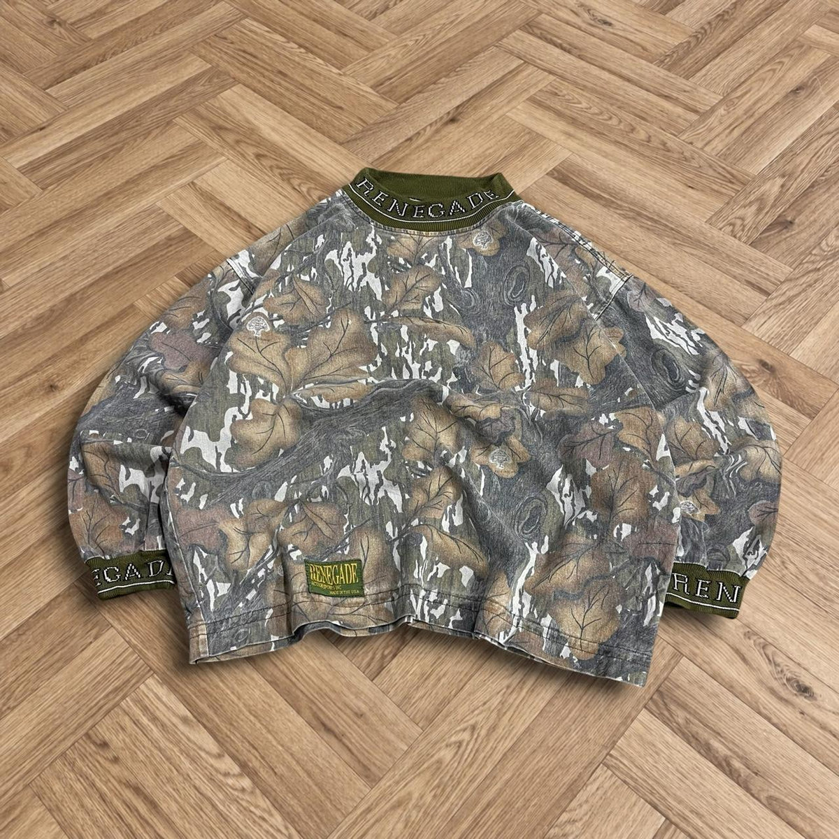 Vintage Renegade camo paintball jersey 90s Boxy fit Mossy Oak camouflage long-sleeved drill top