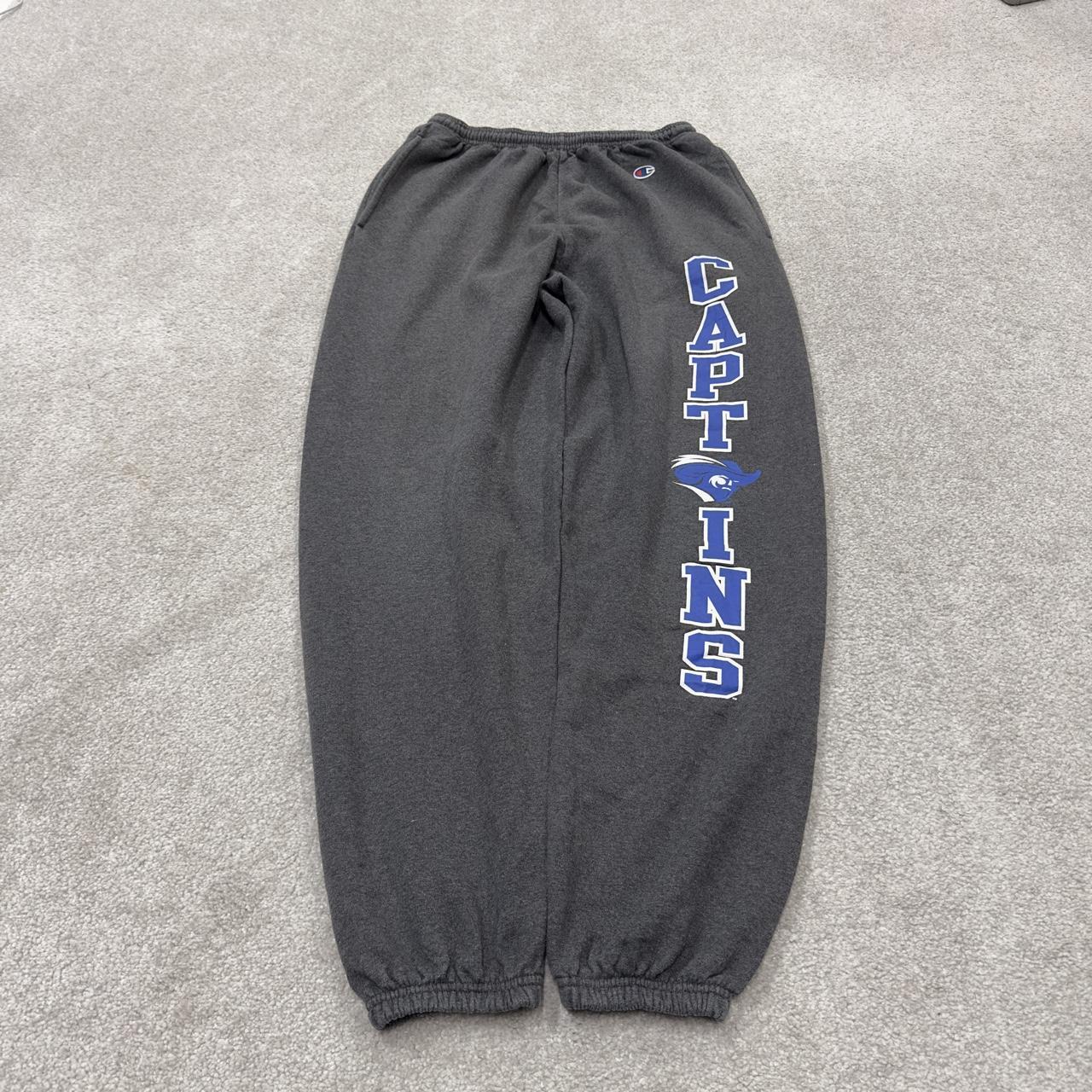 Champion sweatpants grey loose leg cuffed joggers y2k Loose casual 2000s style jogging bottoms