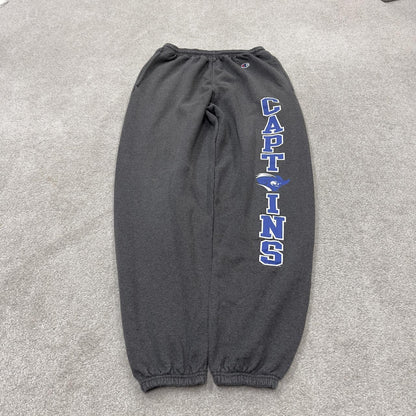 Champion sweatpants grey loose leg cuffed joggers y2k Loose casual 2000s style jogging bottoms