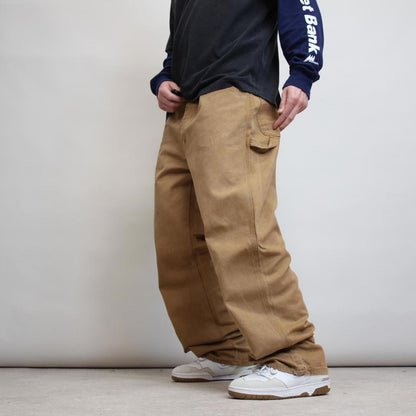 Tan Dickies carpenter jeans W40L32 loose canvas 90s style skater cargos