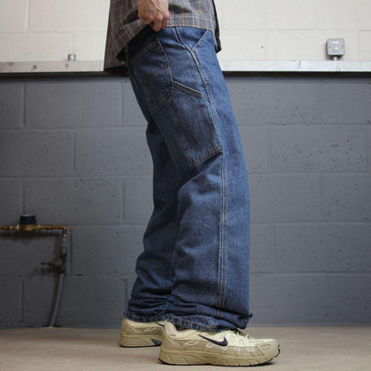 Baggy carpenter jeans y2k W32L34 blue denim Wide leg skater style work cargos